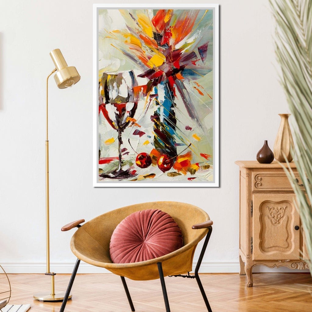Wine & Flowers Canvas Wall Art