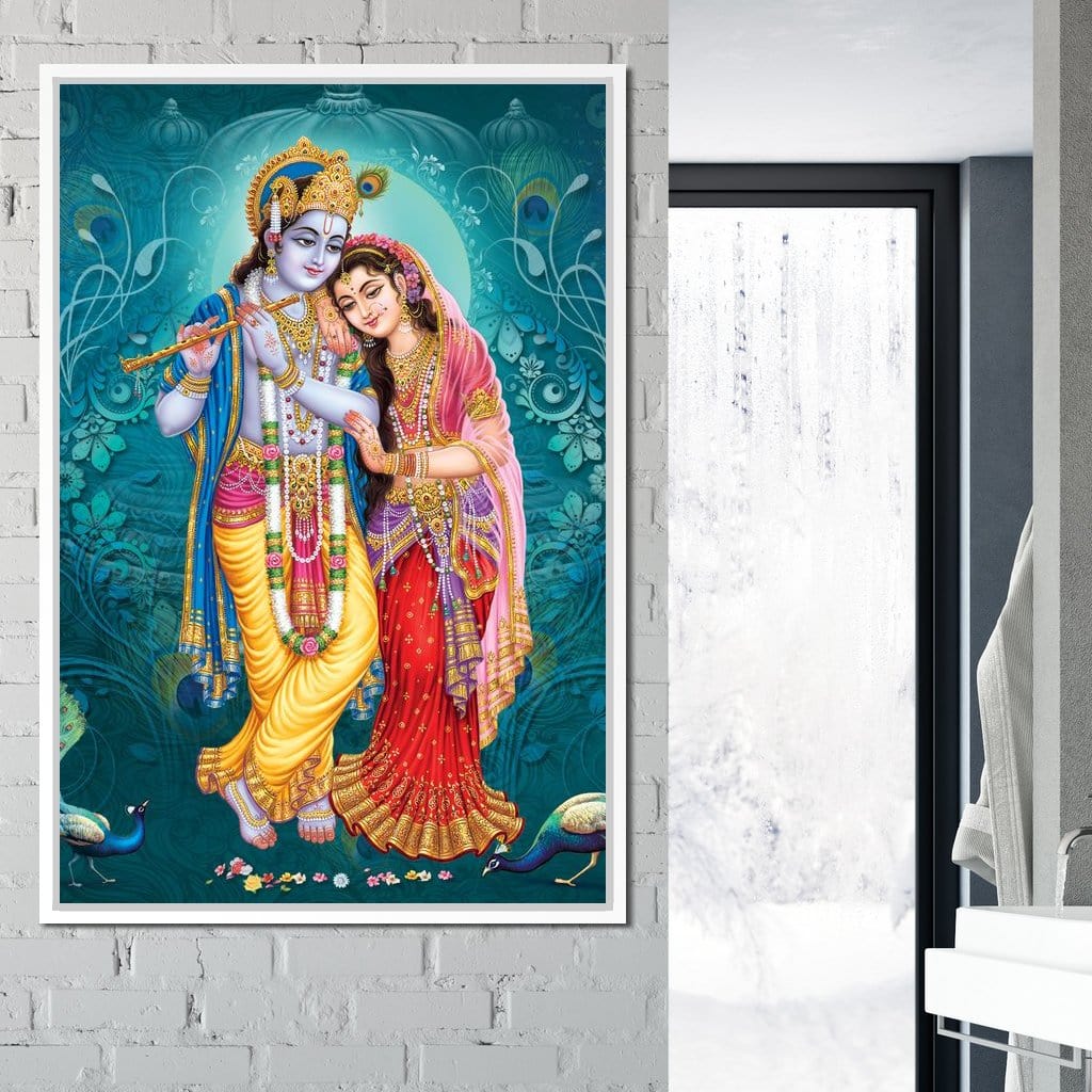 Radha & Krishna Couple Canvas Wall Art