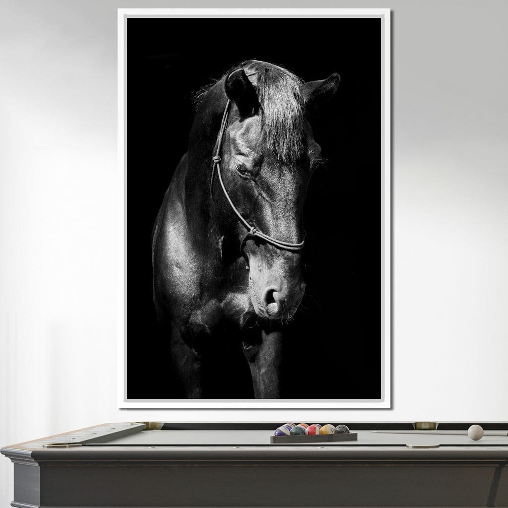 Black & White Horse Head Canvas Wall Art