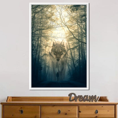 Wolf Walking - Alex Graphex Canvas Wall Art