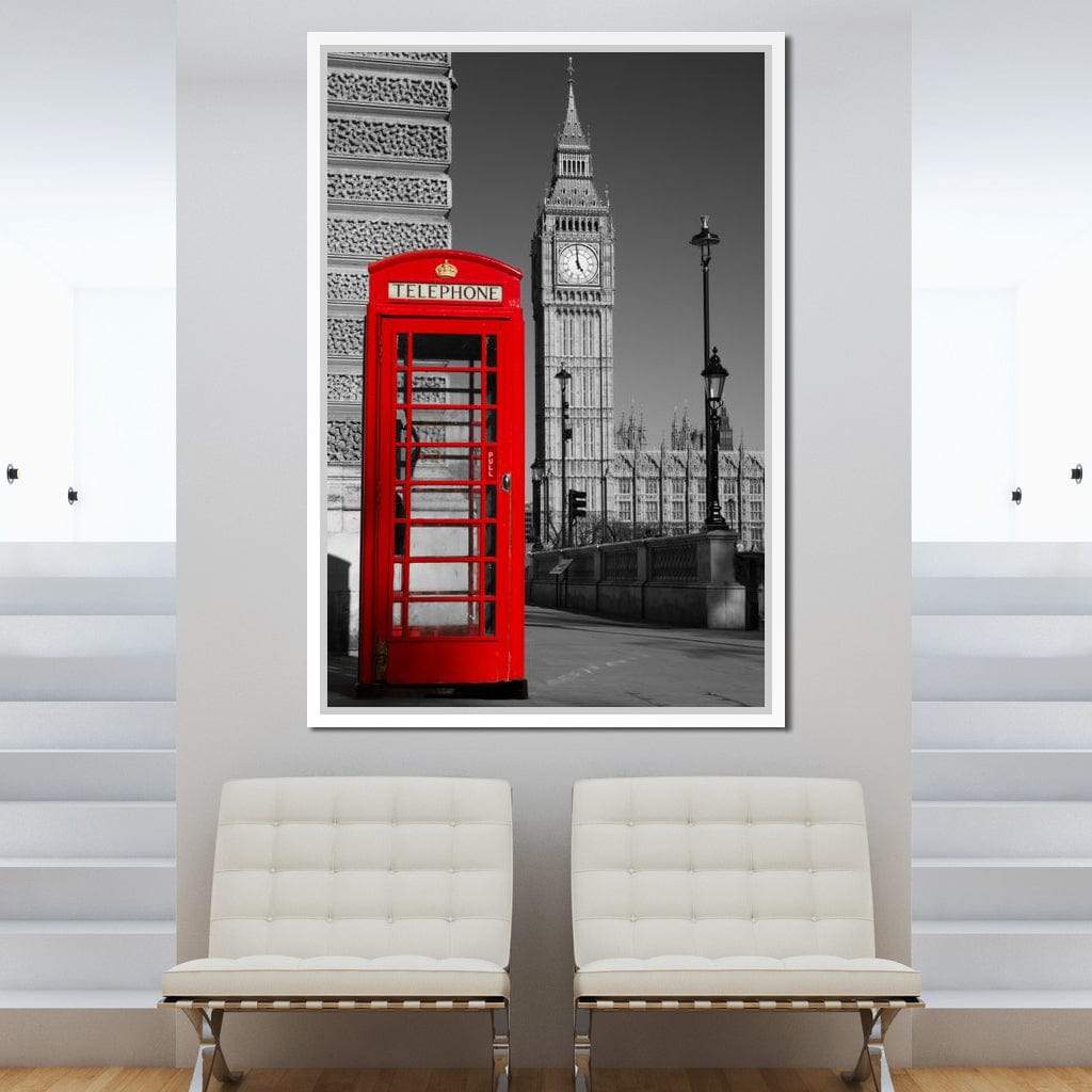 Westminster Phone Box Canvas Wall Art