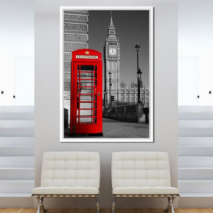 Westminster Phone Box Canvas Wall Art