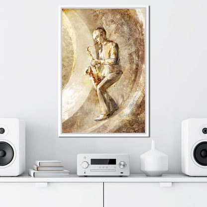 Playing the Saxophone Canvas Wall Art