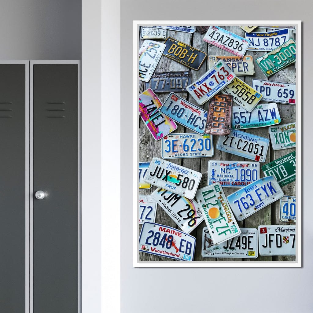License Plates Canvas Wall Art