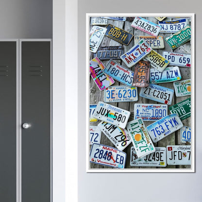 License Plates Canvas Wall Art