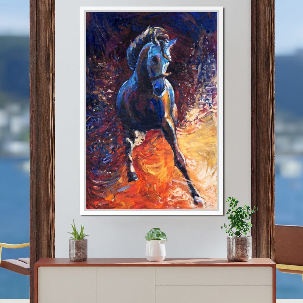 Blue Horse Canvas Wall Art