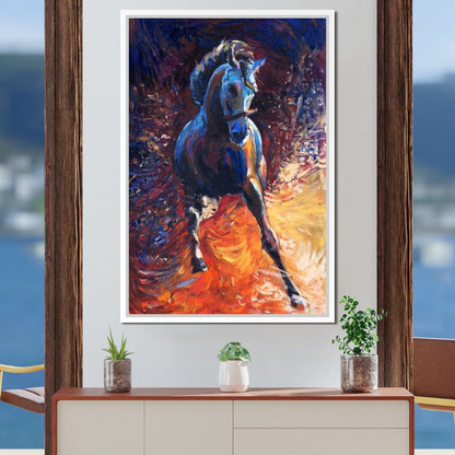 Blue Horse Canvas Wall Art