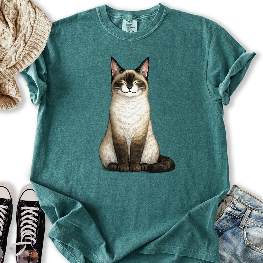 Smiling Siamese Cat Relaxed Tee