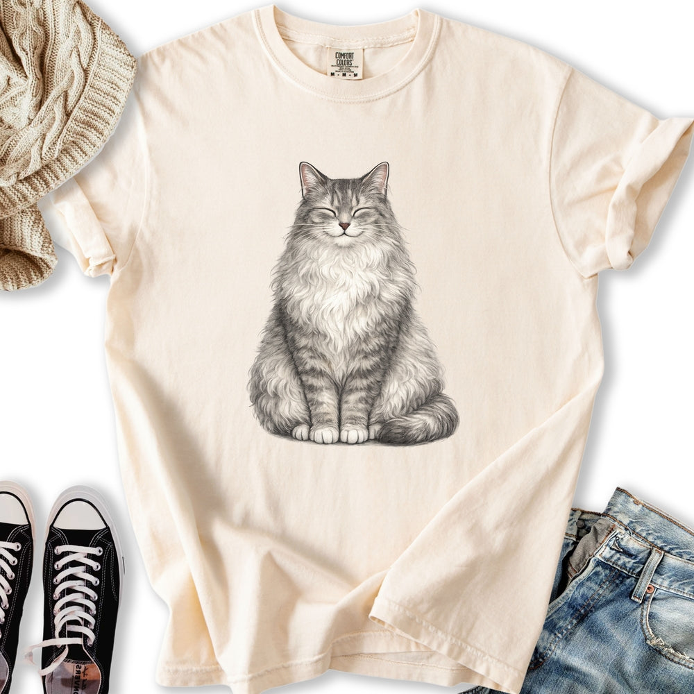 Smiling Longhair Tabby Relaxed Tee