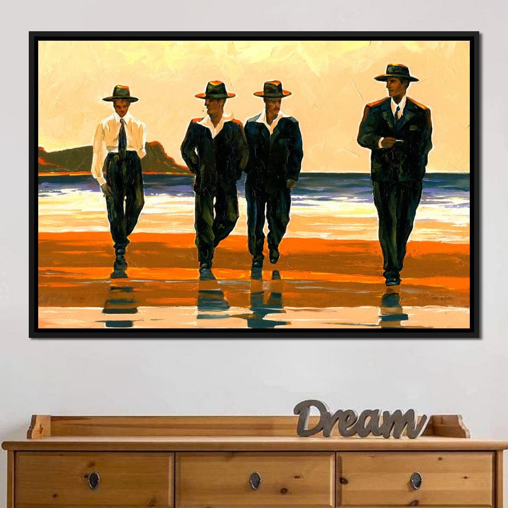 Men's On The Beach Canvas Wall Art