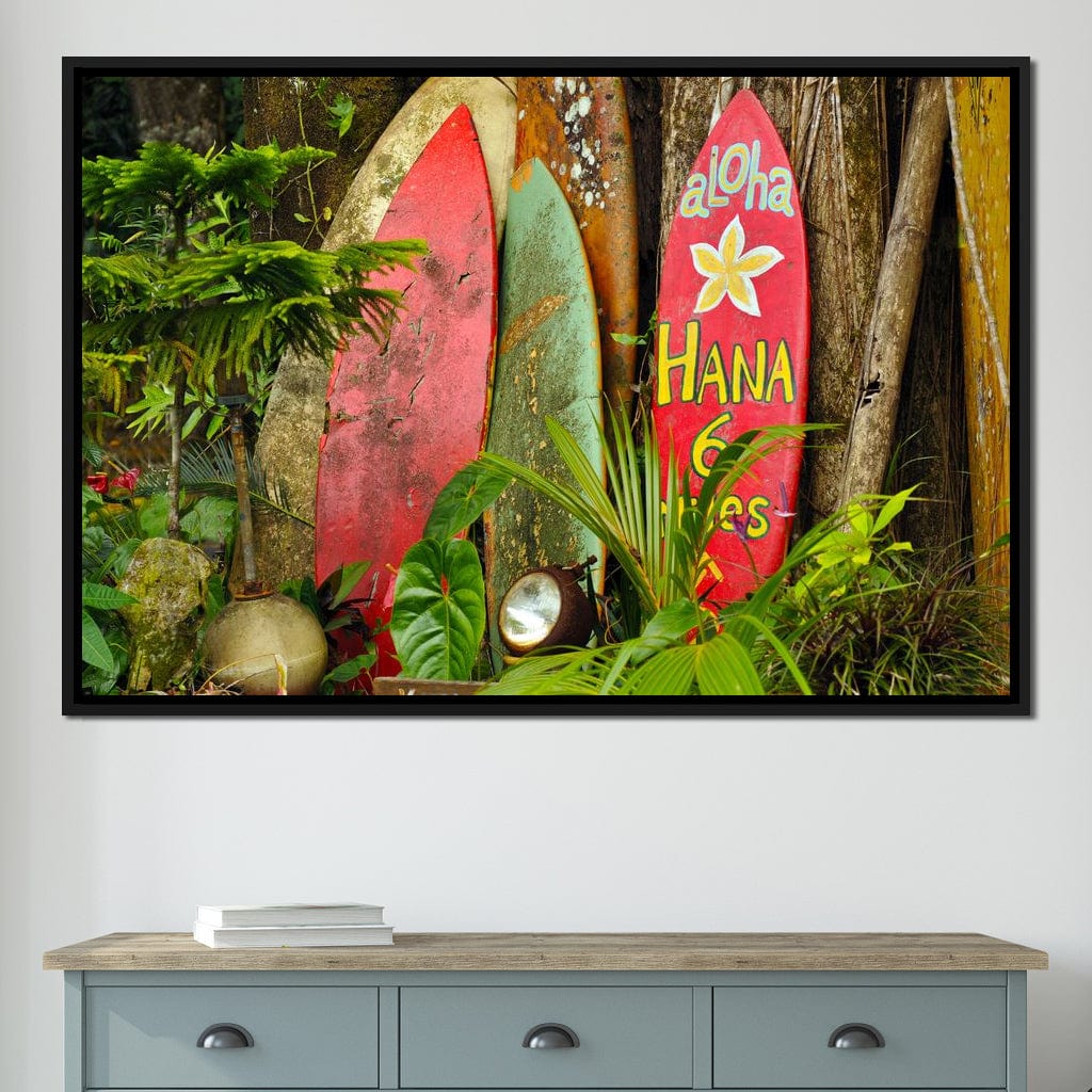 Surfboards in Hawaii Canvas Wall Art