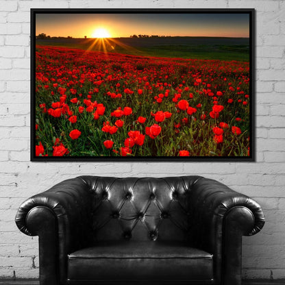 Red Poppies Field Canvas Wall Art