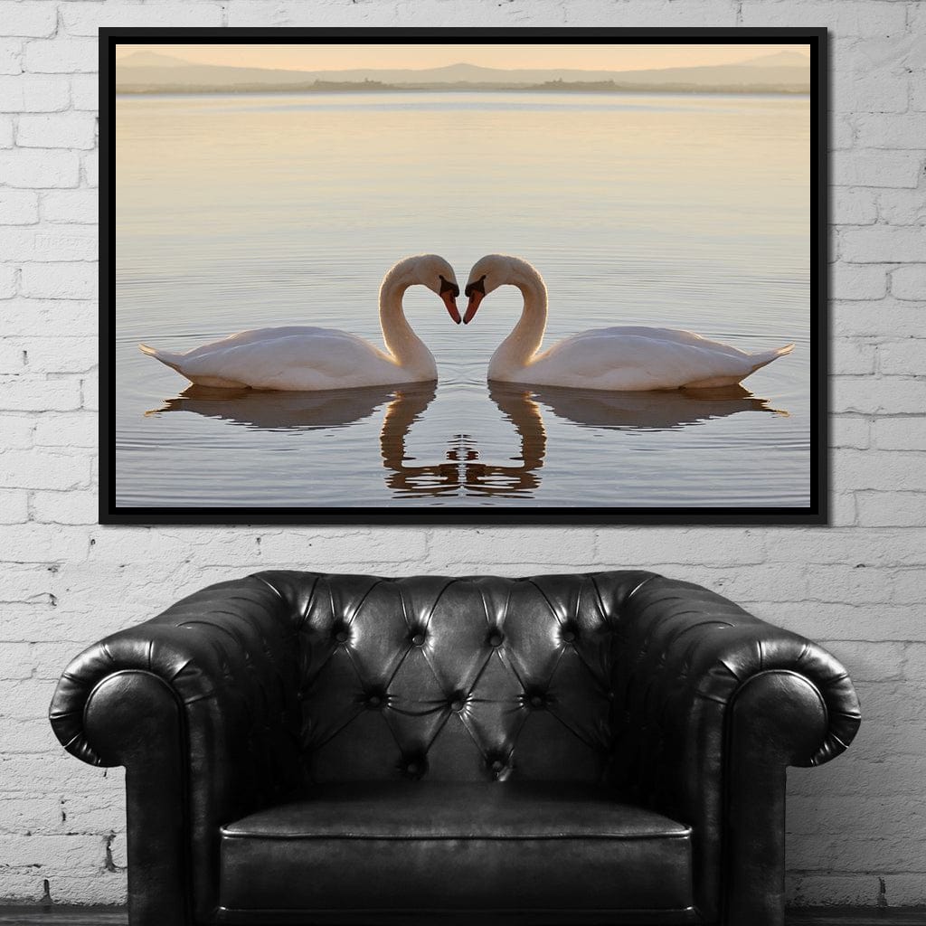 Swans On The Lake Canvas Wall Art