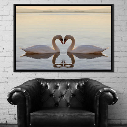 Swans On The Lake Canvas Wall Art
