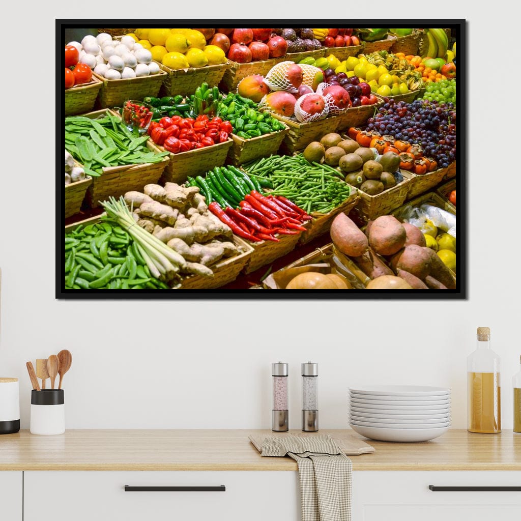 Fruit & Vegetables Market Canvas Wall Art