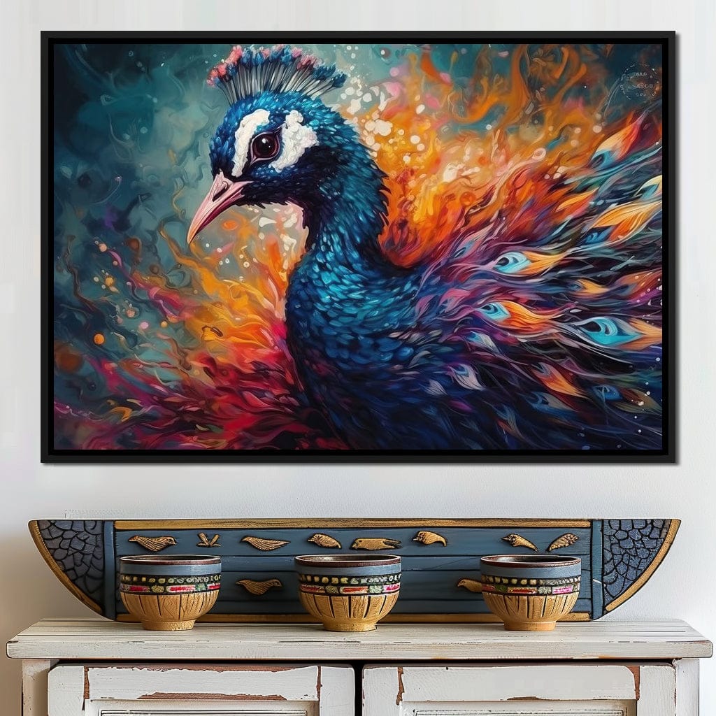 Vibrant Peacock Canvas Wall Art