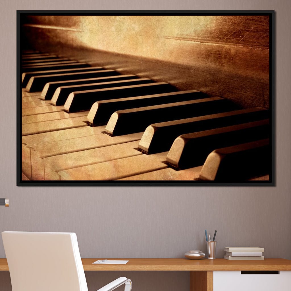Vintage Piano Keys Canvas Wall Art