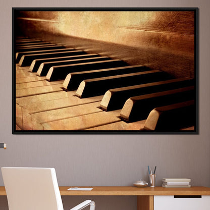 Vintage Piano Keys Canvas Wall Art