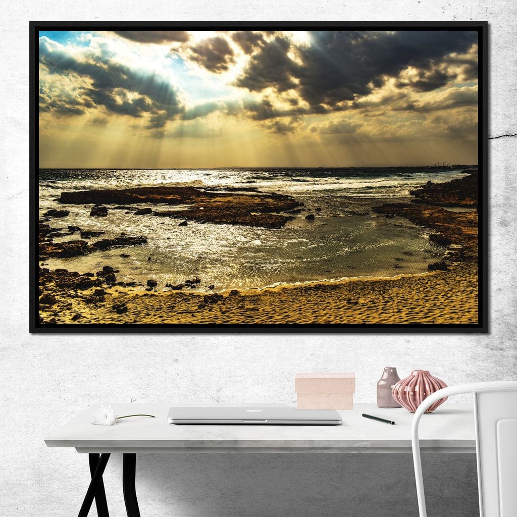 Sunrays Beach Canvas Wall Art