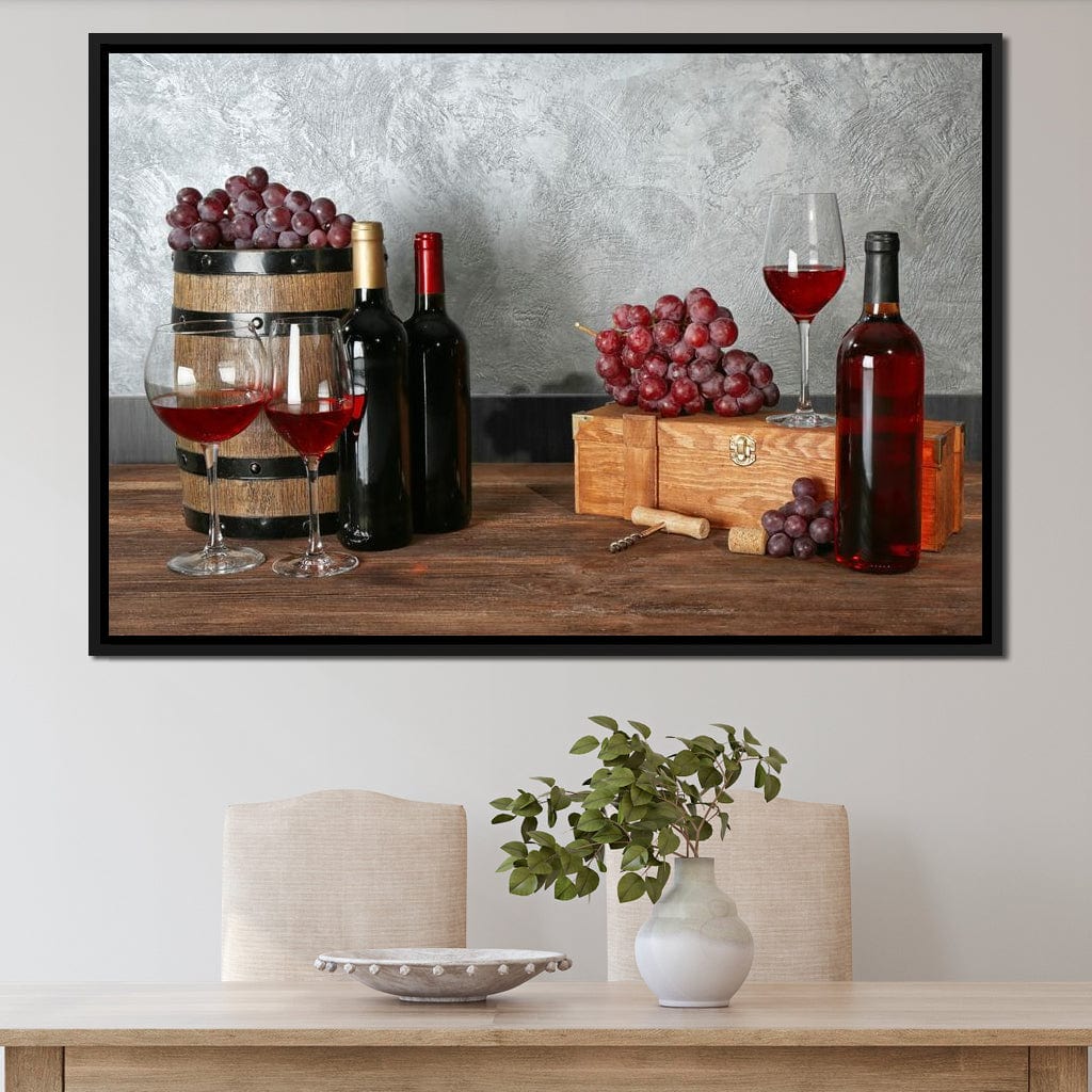 Red Wine Table Canvas Wall Art