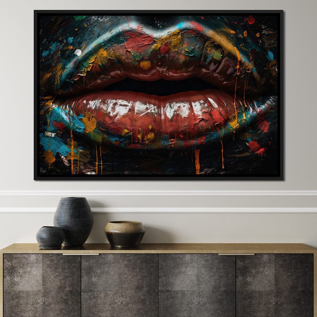 Sensual Women Lips Graffiti Canvas Wall Art