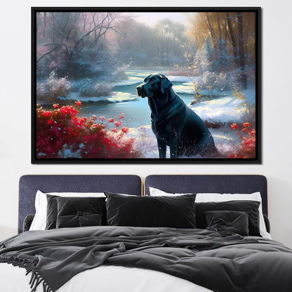Winter Labrador Canvas Wall Art