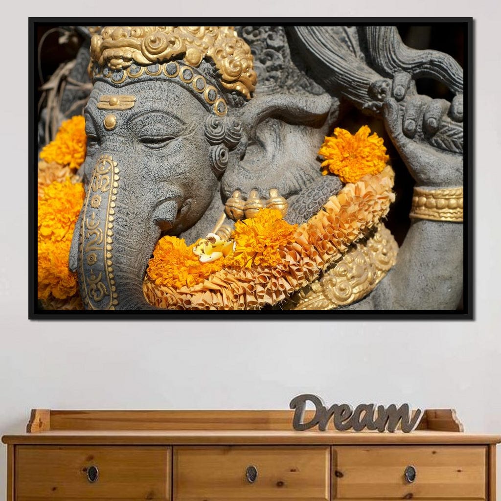 Ganesh Statue In Bali Canvas Wall Art