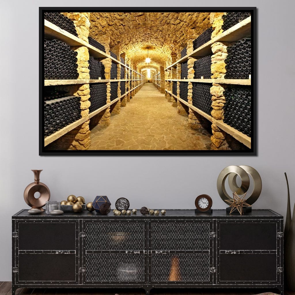 Wall of Wine Bottles Canvas Wall Art