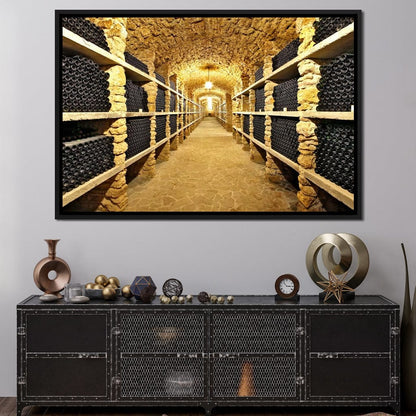 Wall of Wine Bottles Canvas Wall Art