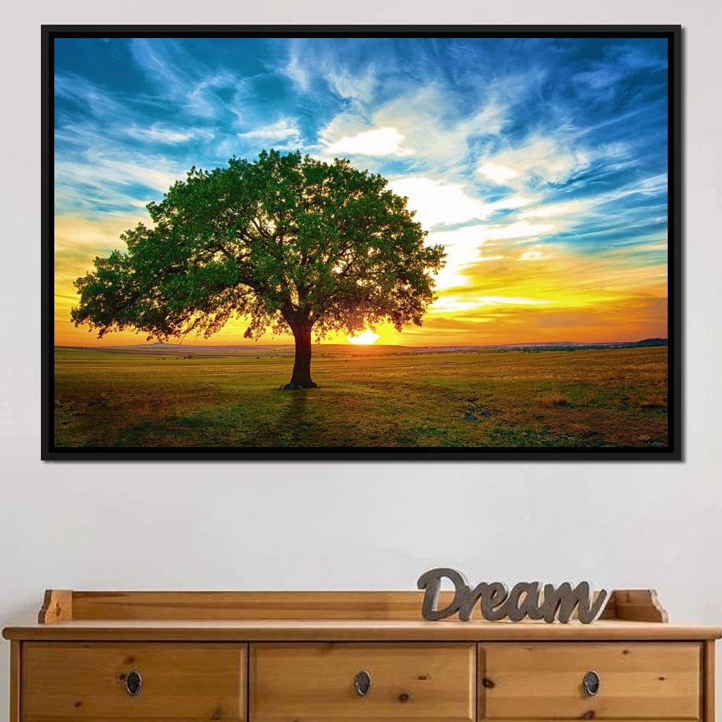 Sunrise Tree Canvas Wall Art