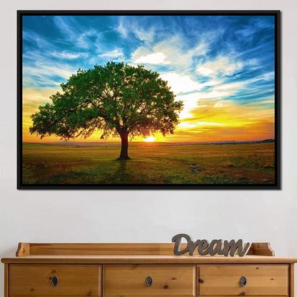 Sunrise Tree Canvas Wall Art