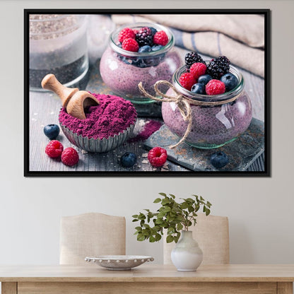 Chia Seeds & Acai Pudding Canvas Wall Art