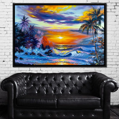 Hawaii Sunset Canvas Wall Art