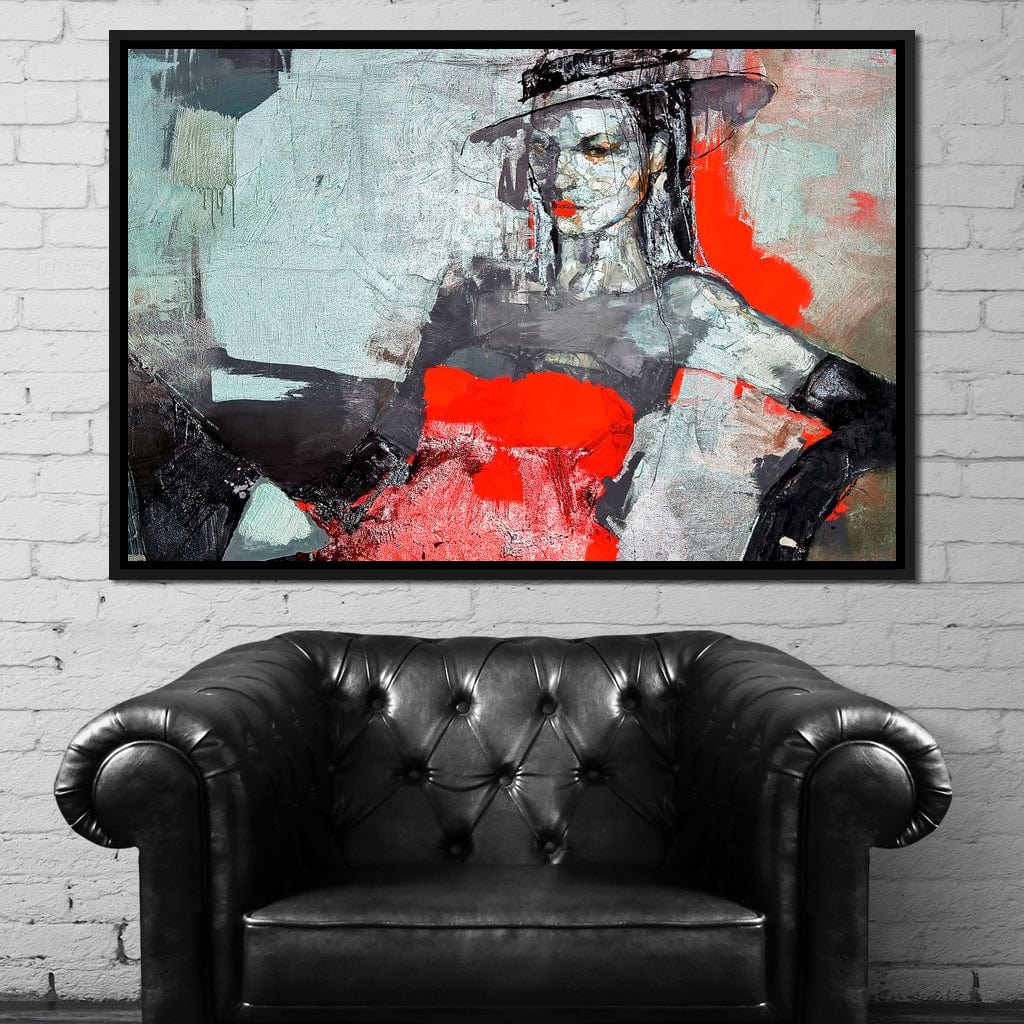Lady in Red Canvas Wall Art