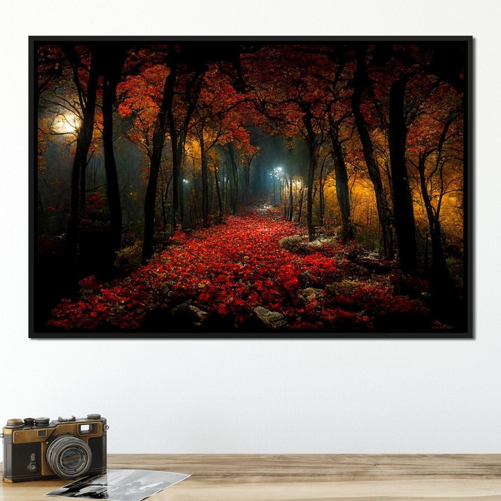Beautiful Forest at Night Canvas Wall Art