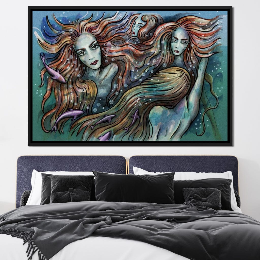 The 4 Mermaids Canvas Wall Art