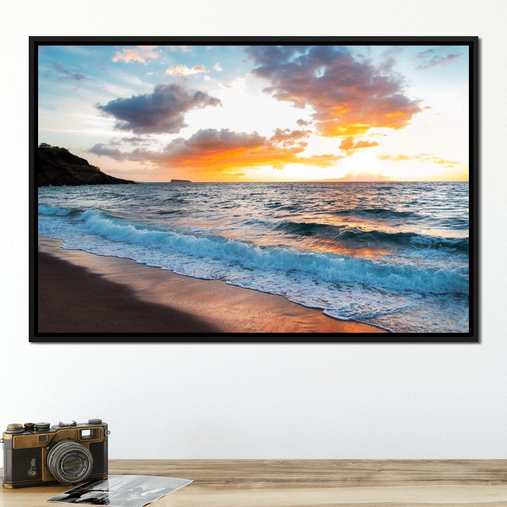 Maui Black Sand Beach Canvas Wall Art