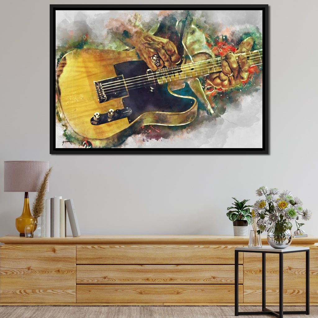 Keith Richards' Electric Guitar Canvas Wall Art