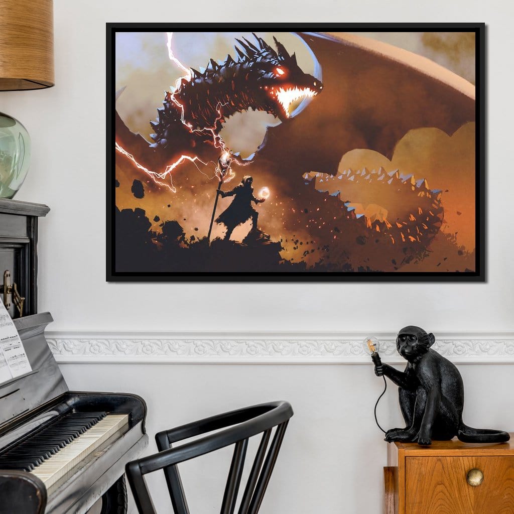 Black Magic Wizard Canvas Wall Art