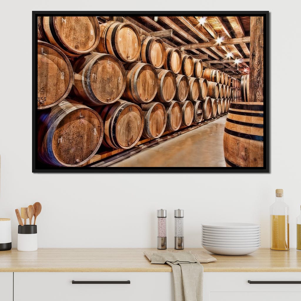 Oak Barrels Canvas Wall Art