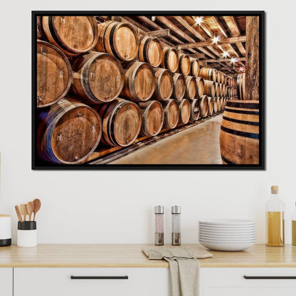 Oak Barrels Canvas Wall Art