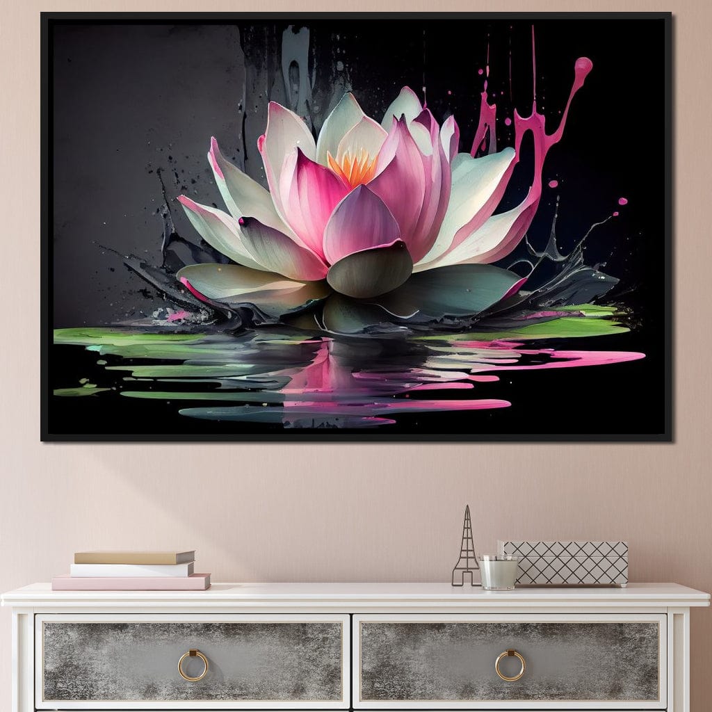 Watercolor Lotus Flower Canvas Wall Art