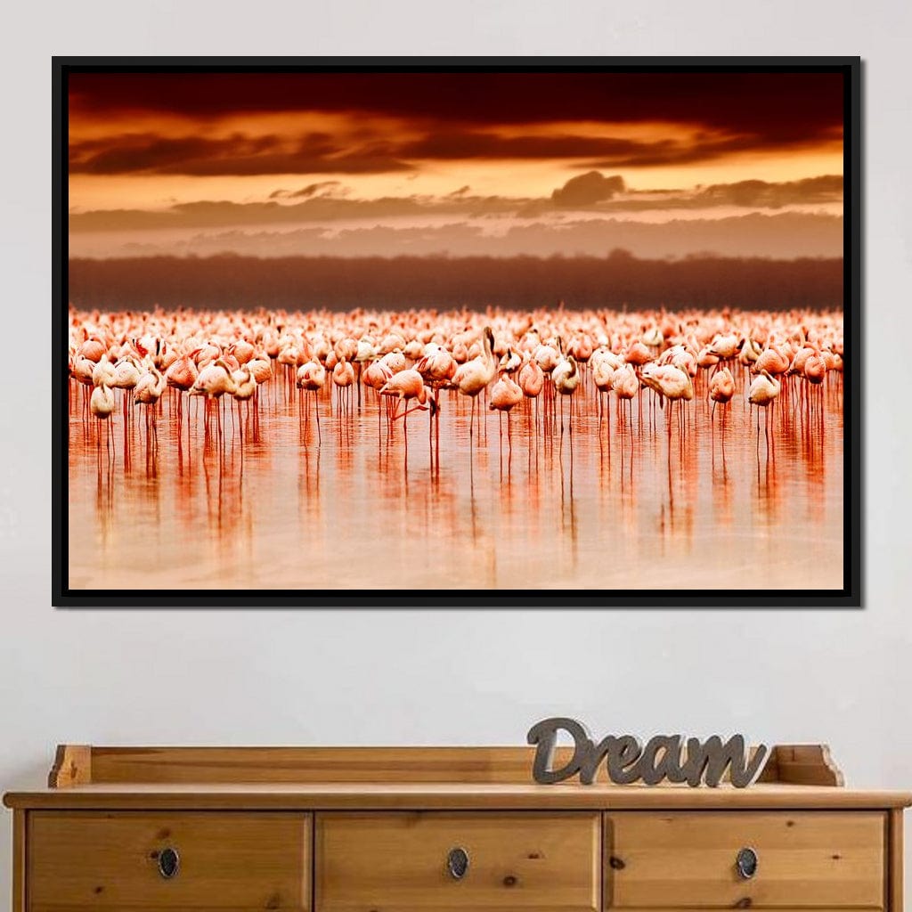 Lake Nakuru Flamingos Canvas Wall Art