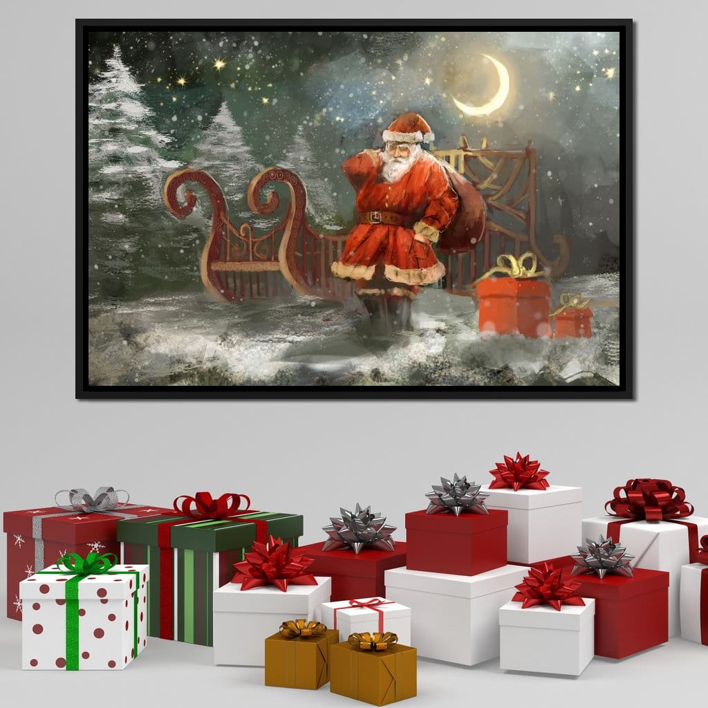 Christmas Night Canvas Wall Art