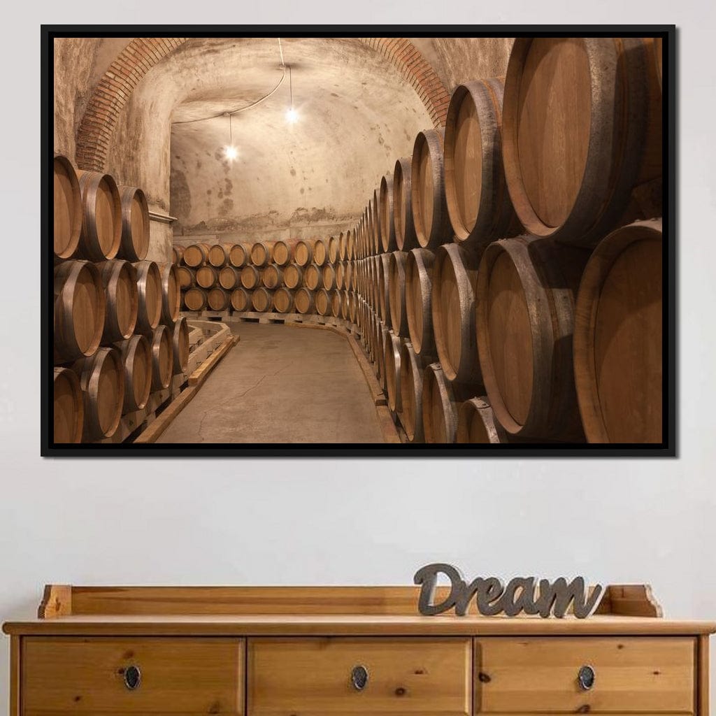 Barrels of Wine Canvas Wall Art