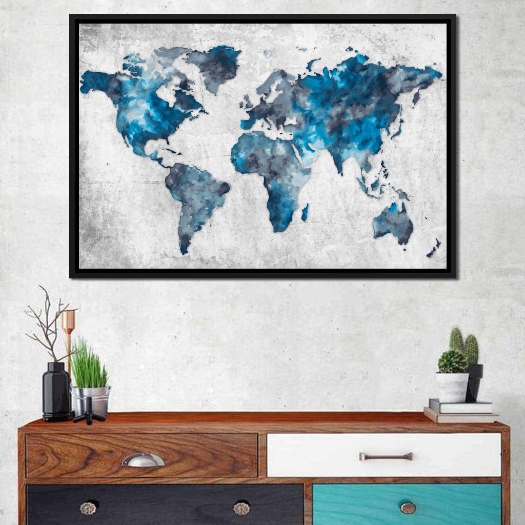World Map 2 - Mateo Canvas Wall Art