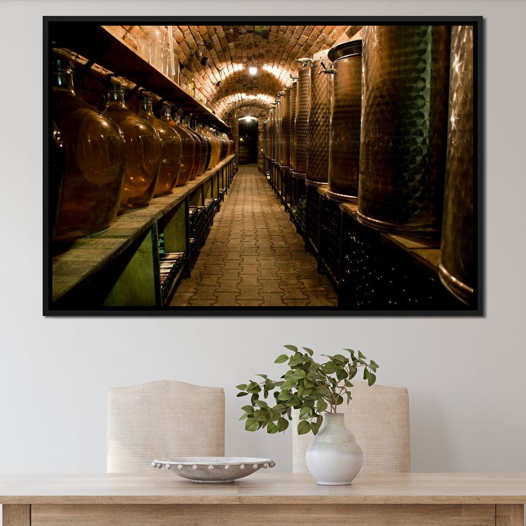 Wine Cellar Corridor Canvas Wall Art