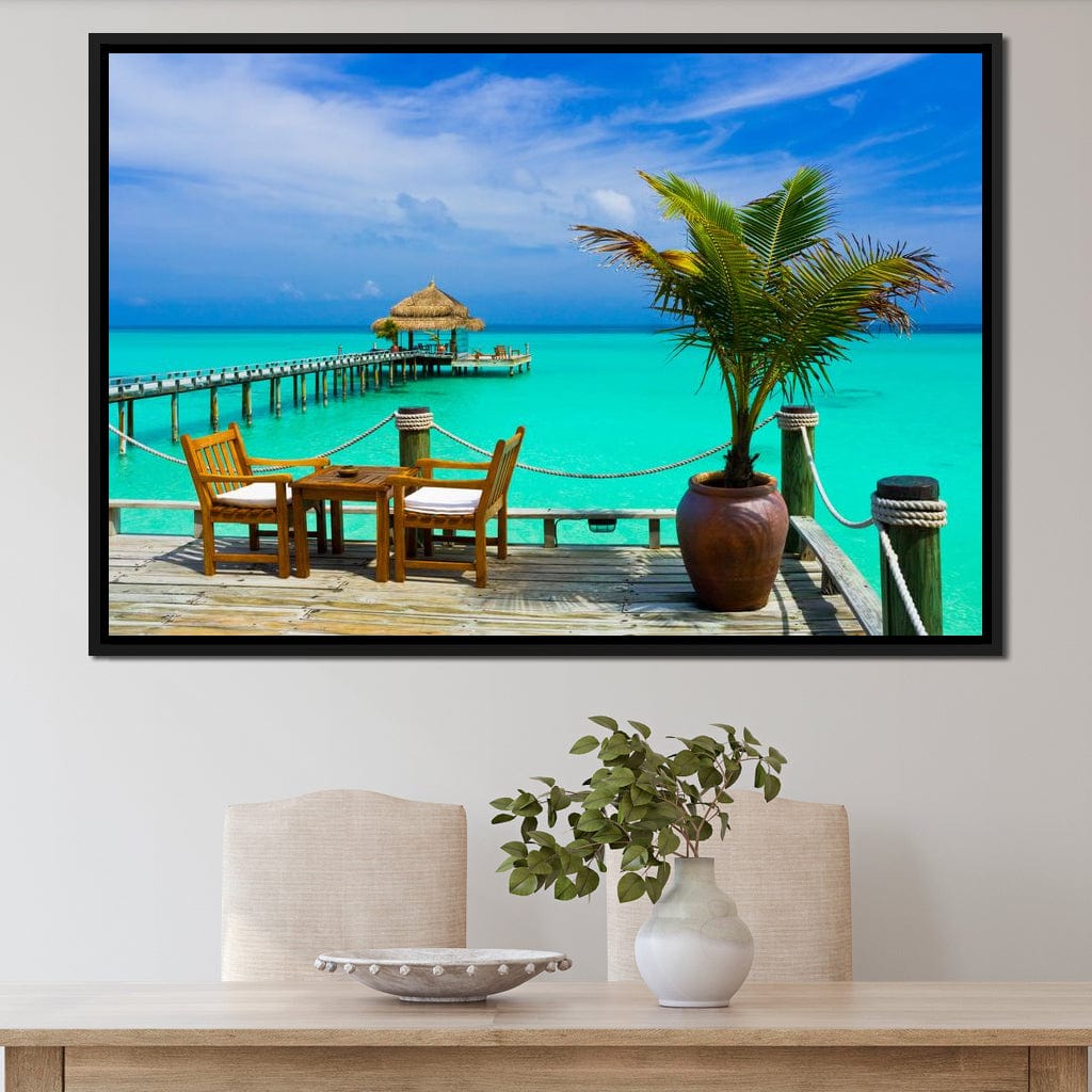 Coffee on the Beach Canvas Wall Art