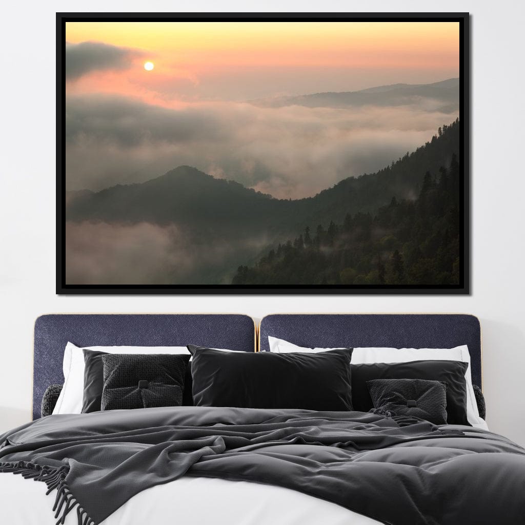 Fog over the Forest Canvas Wall Art