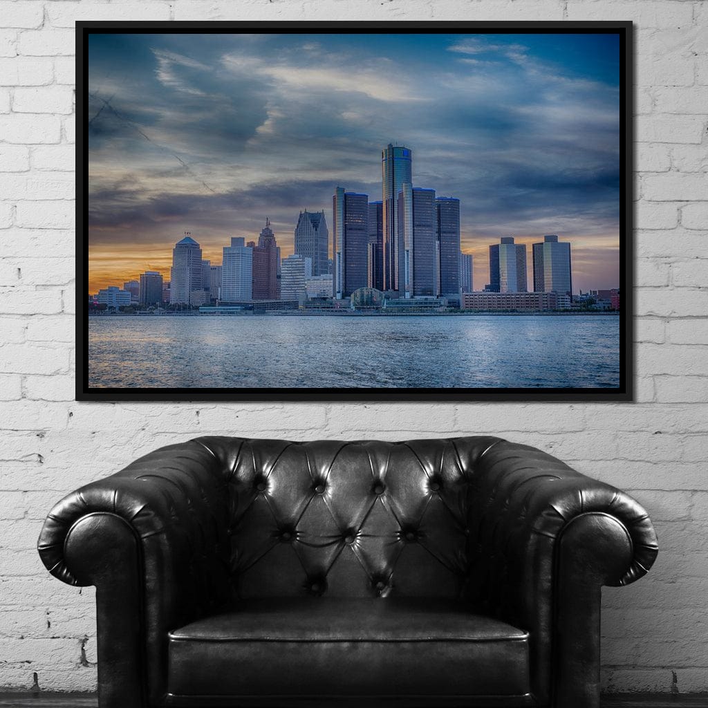 Detroit Skyline Canvas Wall Art